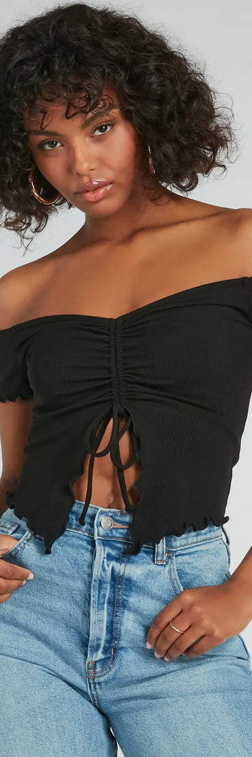 Heat Wave Off-The-Shoulder Crop Top