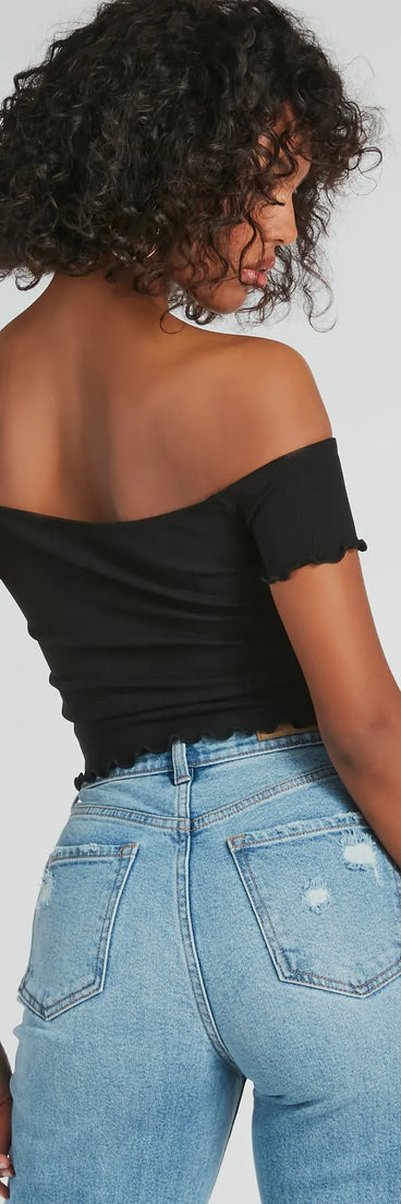 Heat Wave Off-The-Shoulder Crop Top