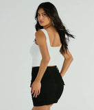 The Adorable Icon Scoop Neck Bow Crop Top in white with a modern design and trendy look is part of the latest women's tops collection to elevate your 2025 wardrobe.