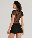 The Cool It Cowboy Sheer Mesh Graphic Top in black with a modern design and trendy look is part of the latest women's tops collection to elevate your 2025 wardrobe.