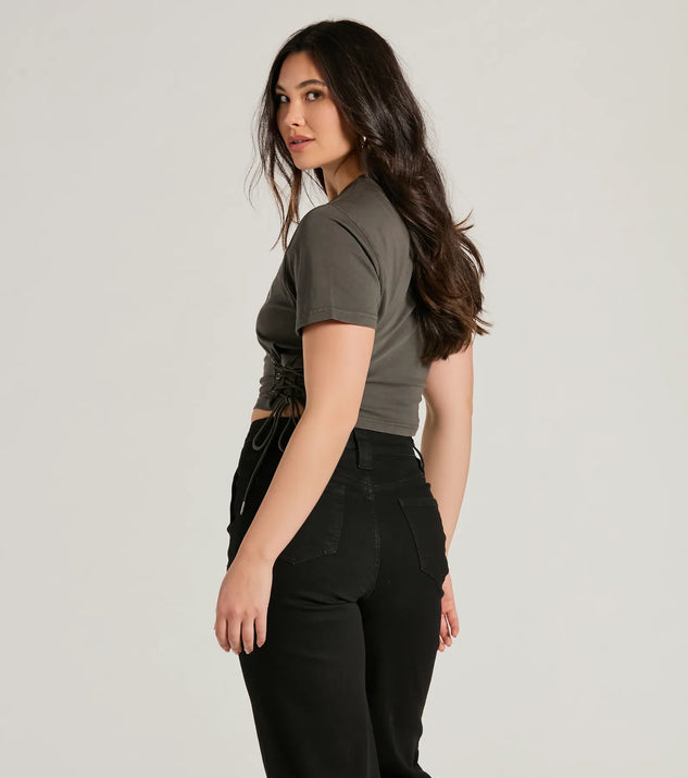 Wild West Lace-Up Crop Graphic Tee | Windsor