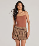 The Effortless Mentality Scoop Neck Crop Top in brown with a modern design and trendy look is part of the latest women's tops collection to elevate your 2025 wardrobe.