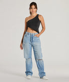 
Upgrade your style game for 2025 with the Mentionable Flirt One-Shoulder Asymmetrical Crop Top in black, perfect for any fashion-forward wardrobe.