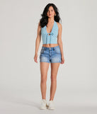 Mood For Love Lace Trim Halter Crop Top