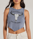 
Upgrade your style game for 2025 with the Wild Hearts Cropped Graphic Tank Top in blue, perfect for any fashion-forward wardrobe.