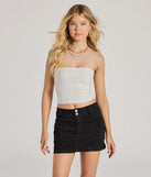The Daytime Perfect Strapless Tube Crop Top in white with a modern design and trendy look is part of the latest women's tops collection to elevate your 2025 wardrobe.