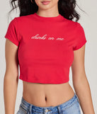 
Upgrade your style game for 2025 with the Drinks On Me Cropped Graphic Tee in red, perfect for any fashion-forward wardrobe.