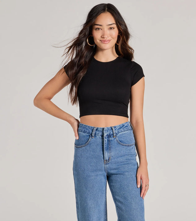 The Cute Twist Strappy Back Crop Top in black with a modern design and trendy look is part of the latest women's tops collection to elevate your 2025 wardrobe.