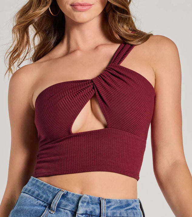 Red cut out crop top shop
