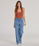 Upgrade your style game for 2025 with the Trendy Find Knit Halter Top in rust, perfect for any fashion-forward wardrobe.