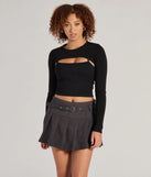 The Snuggle Worthy Ribbed Knit Long Sleeve Top in black with a modern design and trendy look is part of the latest women's tops collection to elevate your 2025 wardrobe.