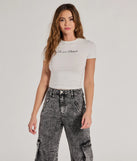 The Do Not Disturb Cropped Graphic Tee in white with a modern design and trendy look is part of the latest women's tops collection to elevate your 2025 wardrobe.