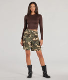 The Essential Long Sleeve Crew Top is a women's brown long-sleeve top with an elevated style and unique design accents, perfect for layering or transitioning into colder months.