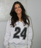 The 24 Graphic Oversized Pullover Sweatshirt in gray with a modern design and trendy look is part of the latest women's tops collection to elevate your 2025 wardrobe.