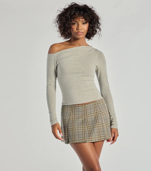 トップス Holey Pattern Mohair Sleeve-less Top Chic Detail Off-Shoulder Long Sleeve Top | Windsor