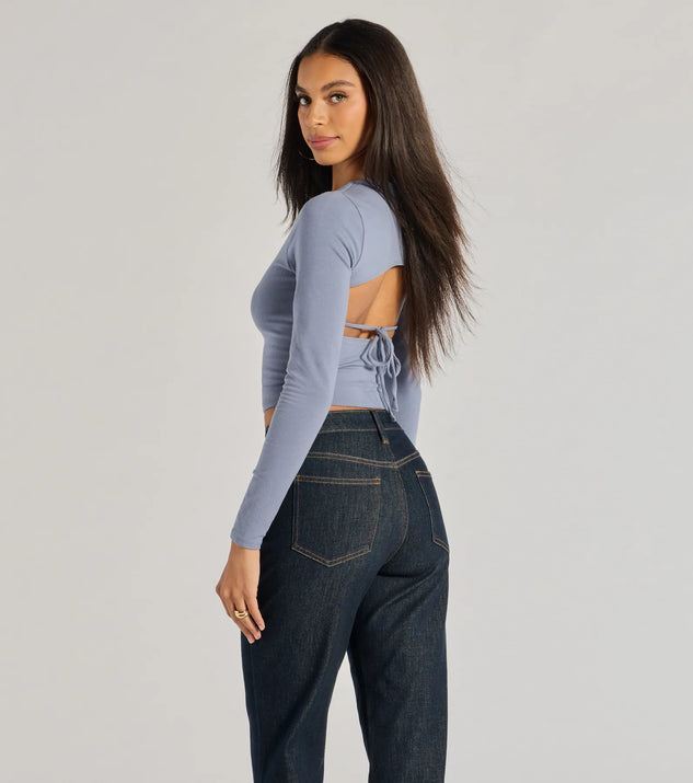 Elevated Staple Open Back Long Sleeve Top | Windsor Elevated Staple Open Back Long Sleeve Top | Windsor