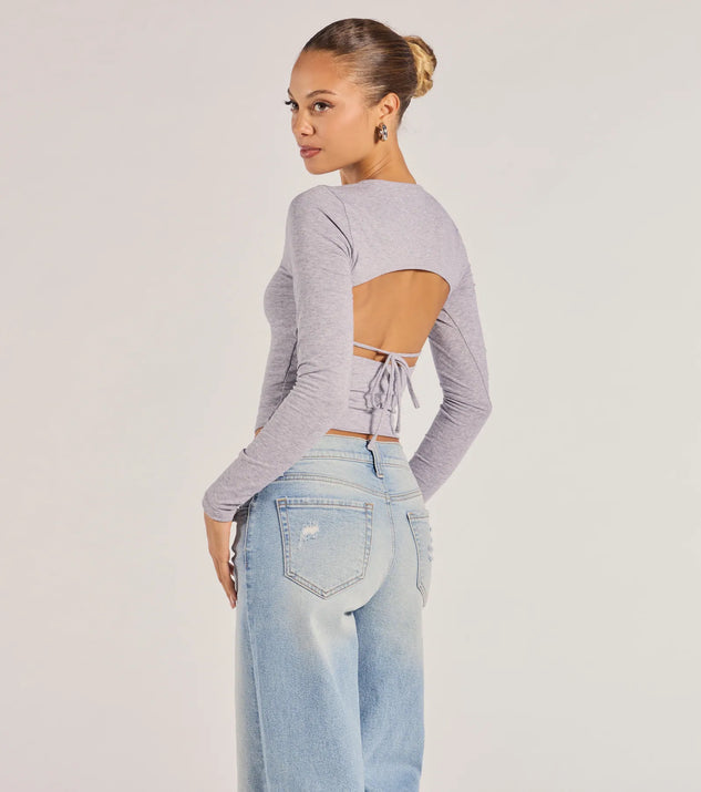Elevated Staple Open Back Long Sleeve Top | Windsor Elevated Staple Open Back Long Sleeve Top | Windsor