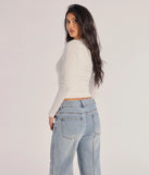 With its midriff cut and trend-forward fit, the Fave Staple Knit Crew Neck Long Sleeve Top is a white crop top made to pair with skirts, denim, or whatever vibe you're feeling this season.