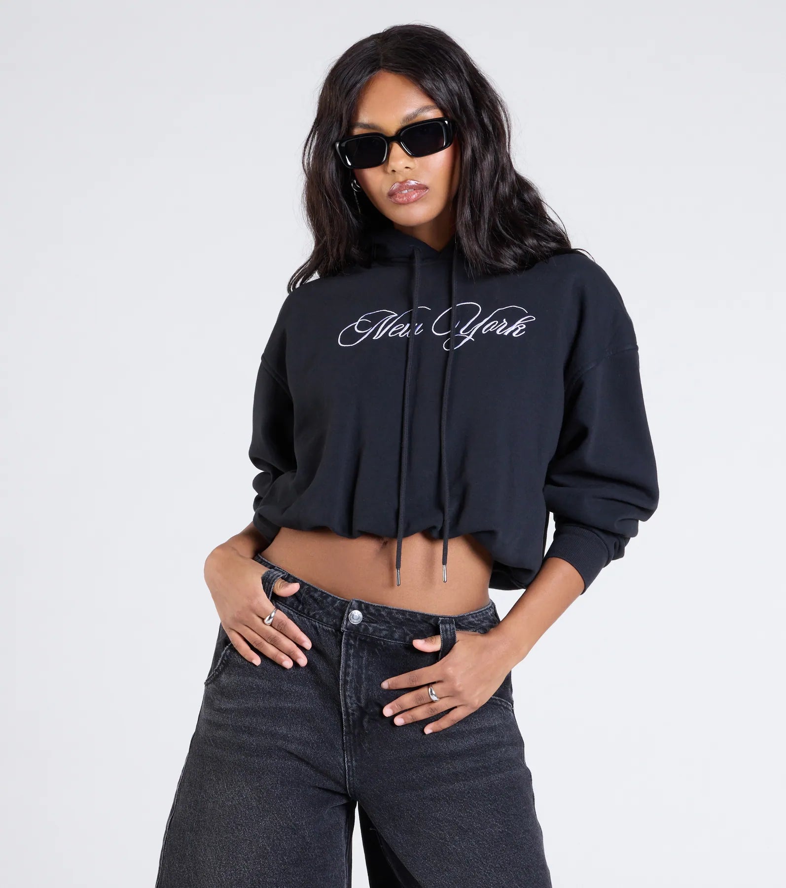 ★TOUT Y EST★ Girlhood round shoulder OBSBSD76_237 LEXIE LONG SLEEVE OFF SHOULDER TOP – BLACK + MOON