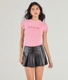 The Born To Yap Graphic Tee in pink with a modern design and trendy look is part of the latest women's tops collection to elevate your 2025 wardrobe.
