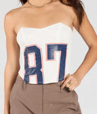 From bold to effortless, the On The Court 87 Jersey Graphic Corset Top lets you define your vibe with white tops that speak your style.