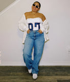 From bold to effortless, the On The Court 87 Jersey Graphic Corset Top lets you define your vibe with white tops that speak your style.