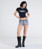 From bold to effortless, the Party Girl Crop Graphic Tee lets you define your vibe with black tops that speak your style.