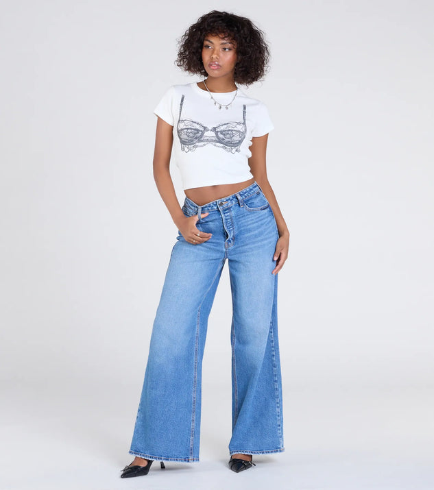 Femme Sass Lace Bra Graphic Tee | Windsor
