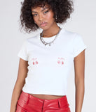 From bold to effortless, the Sweetly Sassy Cherry Graphic Tee lets you define your vibe with white tops that speak your style.