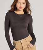 The Smooth Moves Long Sleeve Crew Neck Bodysuit in black with a modern design and trendy look is part of the latest women's tops collection to elevate your 2025 wardrobe.
