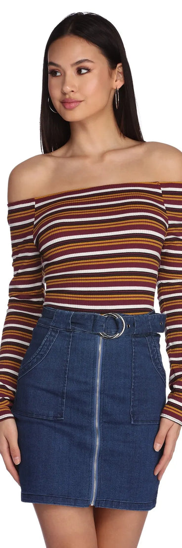 All That Stripe Crop Top