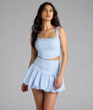 Serve effortless style and scroll-stopping energy in the Classy Cutie Poplin Crop Top, part of a light blue matching clothing set that does the work for you with bold, polished vibes from top to bottom.