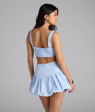 Serve effortless style and scroll-stopping energy in the Classy Cutie Poplin Crop Top, part of a light blue matching clothing set that does the work for you with bold, polished vibes from top to bottom.