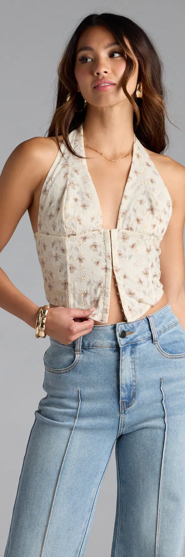 From bold to effortless, the Catch My Sweetness Halter Floral Corset Top lets you define your vibe with brown tops that speak your style.