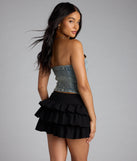 Got The Blues Strapless Denim Crop Top