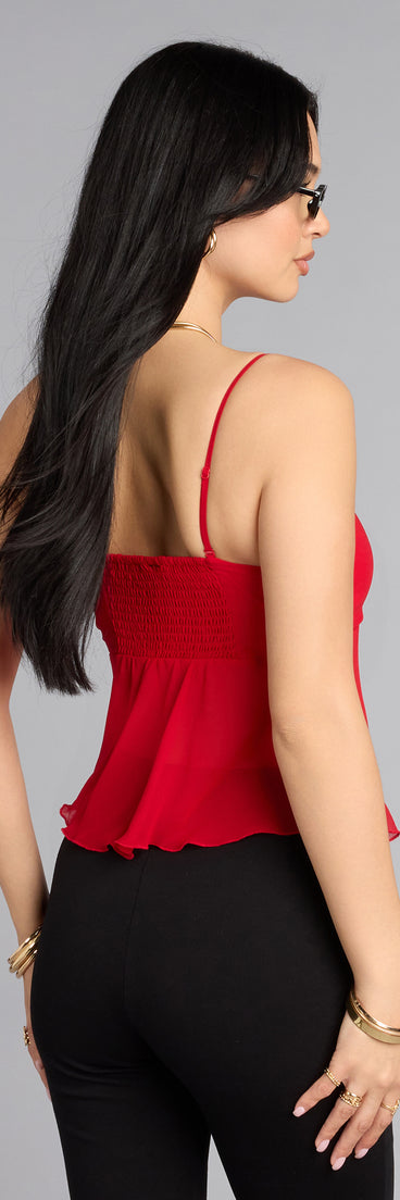 Always Cute Chiffon Babydoll Top