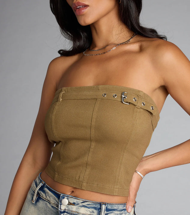 Top Tier Buckle Tube Top | Windsor
