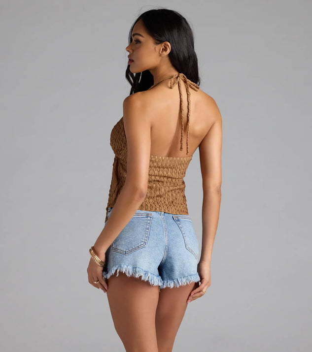 最新 Coastal Destination Halter Tie-Front Crop Top | Windsor トップス