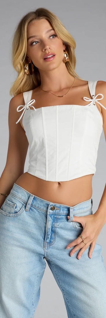 Complete your look with the Sweet on You Lace-Up Corset Top, a trendy white top that’s ready to pair with anything in your fall rotation.