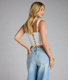 Sweet on You Lace-Up Corset Top