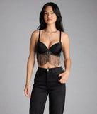 Watch Me Shine Rhinestone Fringe Bra Top