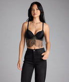 Watch Me Shine Rhinestone Fringe Bra Top