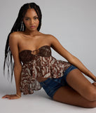 Twirl About It Paisley Strapless Babydoll Top