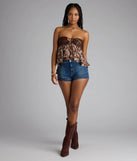 Twirl About It Paisley Strapless Babydoll Top