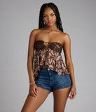 Twirl About It Paisley Strapless Babydoll Top