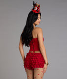 Chic And Snatched Strapless Lace Trim Corset Top