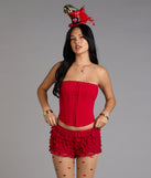 Chic And Snatched Strapless Lace Trim Corset Top