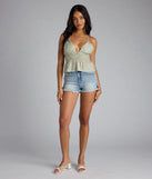 Summer Charm Paisley Strappy Babydoll Crop Top