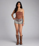 Love To Dance Strappy Back Fringe Tube Crop Top