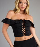 Laced And Unbothered Off-The-Shoulder Top